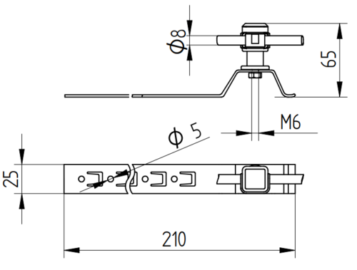 Zdjęcie produktu Uchwyt plastikowy do drutu na taśmie Inox H-65/L-210 2