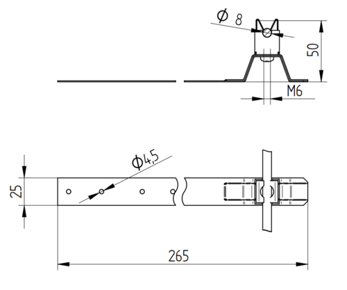 Zdjęcie produktu Uchwyt do drutu KLIK na taśmie L-265 lakierowany RAL8004 2