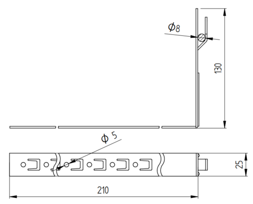 Zdjęcie produktu Uchwyt do drutu ściskany z zaczepem pod dachówkę L-210 prosty Inox V2A 2