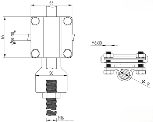 Zdjęcie produktu Stabilizator masztu Fi 16 pod dwie podstawy 2