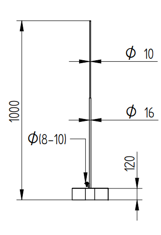 Zdjęcie produktu Maszt na podstawie betonowej H-1000 2