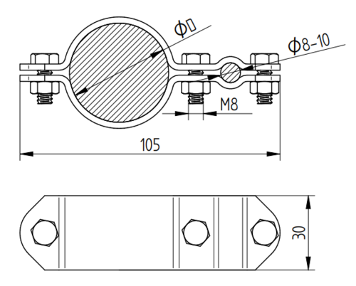 Zdjęcie produktu Podłączenie 1 1/4" do drutu z masztem Fi40 Inox V2A 2