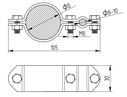 Zdjęcie produktu Podłączenie 3" do drutu z rurą fi 90mm Inox 2