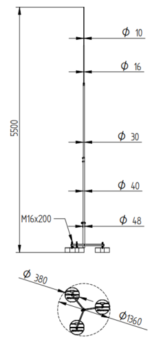 Zdjęcie produktu Maszt na trójnogu z betonem H-5500 2