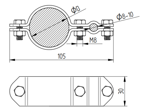Zdjęcie produktu Podłączenie 4" do drutu z rurą fi 115mm 2
