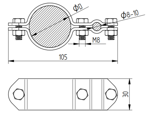 Zdjęcie produktu Podłączenie 4" do drutu z rurą fi 115mm Inox 2