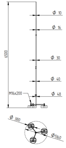 Zdjęcie produktu Maszt na trójnogu z betonem H-6500 2