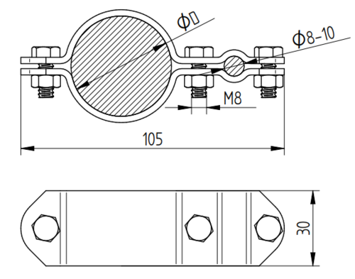 Zdjęcie produktu Podłączenie 5" do drutu z rurą fi 120mm Inox 2