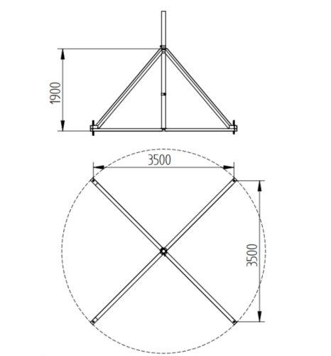 Zdjęcie produktu Czworonog do masztu Fi-70 L-3500 Inox 2