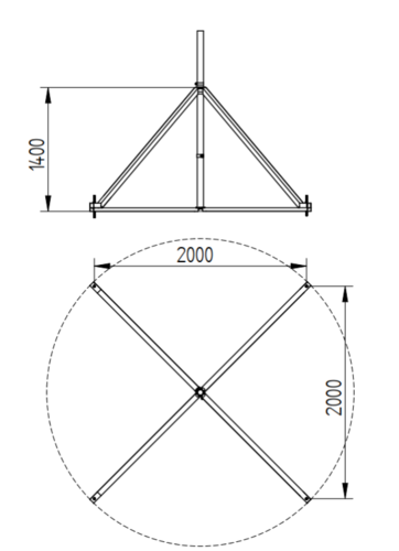 Zdjęcie produktu Czworonog do masztu Fi-50 L-2000 Inox 2