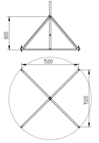 Zdjęcie produktu Czworonog do masztu Fi-50 L-1500 Inox 2