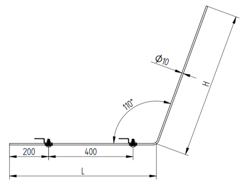 Zdjęcie produktu Maszt aluminiowy Fi 10 L-750 H-750 mm do fotowoltaiki 2