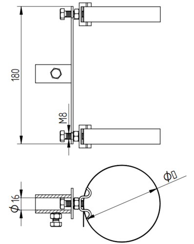 Zdjęcie produktu Obejma drążka do 120mm StZn 2