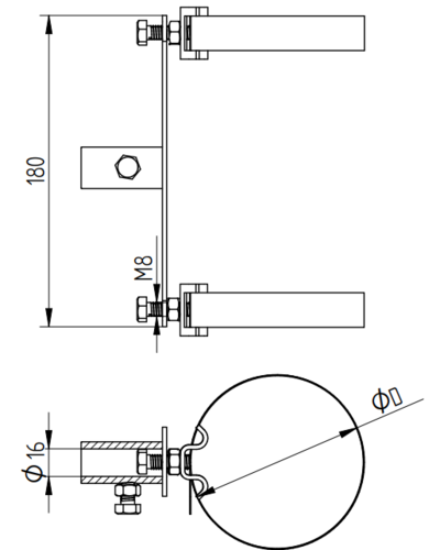 Zdjęcie produktu Obejma drążka do 200mm StZn 2