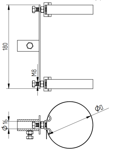 Zdjęcie produktu Obejma drążka do 300mm StZn 2