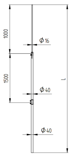 Zdjęcie produktu Maszt izolowany do przewodu H-7500mm 2