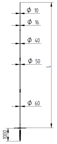 Zdjęcie produktu Maszt odgromowy wkręcany w gruncie H-6000 mm StZn/Inox/Alu 2