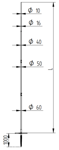 Zdjęcie produktu Maszt odgromowy wkręcany w gruncie H-7000 mm StZn/Inox/Alu 2