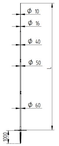 Zdjęcie produktu Maszt odgromowy wkręcany w gruncie H-8000 mm StZn/Inox/Alu 2