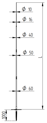 Zdjęcie produktu Maszt odgromowy wkręcany w gruncie H-9000 mm StZn/Alu 2