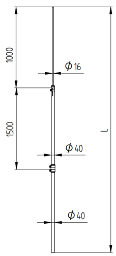 Zdjęcie produktu Maszt izolowany do przewodu izolowanego H-8500mm 2