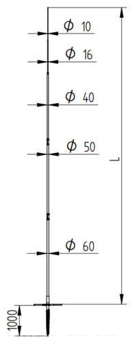 Zdjęcie produktu Maszt odgromowy wkręcany w gruncie H-10000 mm StZn/Alu 2