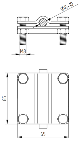 Zdjęcie produktu Złącze do drutu 4 śruby Inox V4A 2