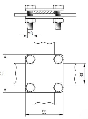 Zdjęcie produktu Złącze do bednarki b30 4 śrubowe Inox V2A 2
