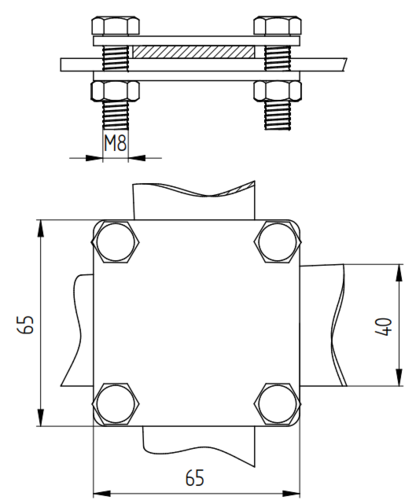 Zdjęcie produktu Złącze do bednarki b40 4 śrubowe Inox V2A 2