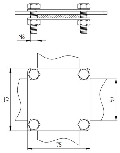 Zdjęcie produktu Złącze do bednarki b50 4 śrubowe Inox V2A 2