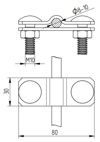 Zdjęcie produktu Złącze przelotowe d8-10/b40 2 śrubowe Inox V2A 2