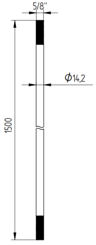 Zdjęcie produktu Uziom miedziowany L-1500 z gwintem 5/8" 2
