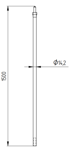 Zdjęcie produktu Uziom miedziowany L-1500 z trzpieniem 5/8" 250 mkm kuty 2