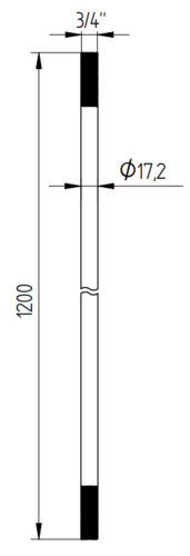 Zdjęcie produktu Uziom miedziowany L-1200 z gwintem 3/4" 2