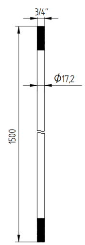 Zdjęcie produktu Uziom miedziowany L-1500 z gwintem 3/4" 2