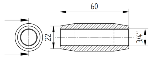 Zdjęcie produktu Łącznik uziomu z gwintem 3/4" 2