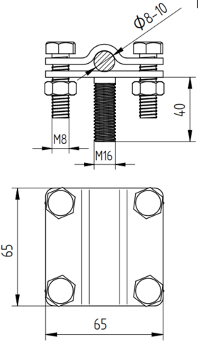 Zdjęcie produktu Złącze wypustu uziemiającego M10 Inox V4A 2