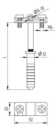 Zdjęcie produktu Uchwyt do drutu z kołkiem L-100 Inox V4A 2