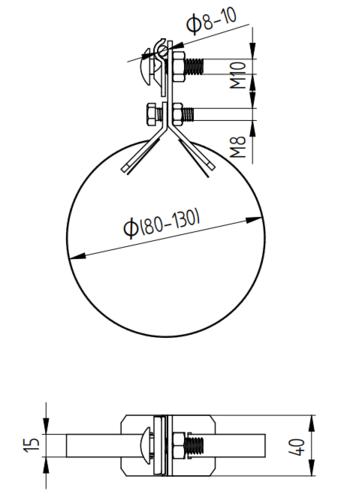 Zdjęcie produktu Obejma uniwersalna L-400 do drutu H-60 StZn 2