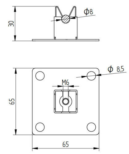 Zdjęcie produktu Uchwyt KLIK do drutu na podstawie metalowej lakierowany RAL8017 2
