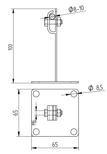 Zdjęcie produktu Uchwyt do drutu na podstawie H-100 Inox V2A 2