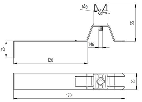 Zdjęcie produktu Uchwyt do drutu pod dachówkę Inox KLIK H-50/L-120 2