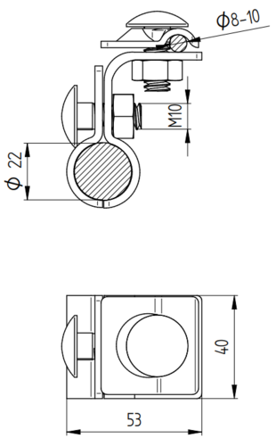 Zdjęcie produktu Zacisk krawędziowy na felc 12mm do drutu fi8-10 StZn 2