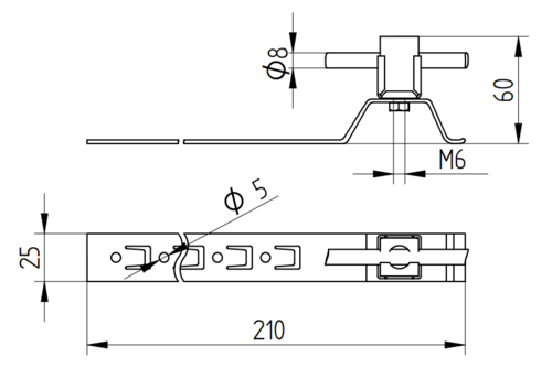 Zdjęcie produktu Uchwyt do drutu KLIK na taśmie Cu H-60/L-210 2