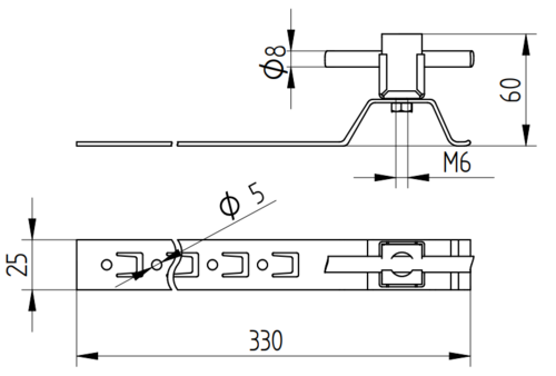 Zdjęcie produktu Uchwyt do drutu KLIK na taśmie Inox H-60/L-330 2