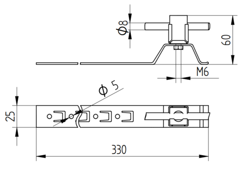 Zdjęcie produktu Uchwyt do drutu KLIK na taśmie Cu H-60/ L-330 2