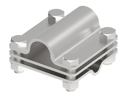 Zdjęcie produktu Złącze krzyżowe d8-10/b40/D20 4 śrubowe 65x65 Inox V2A