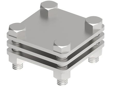 Zdjęcie produktu Złącze do bednarki b30 z przekładką 4 śrubowe Inox V2A