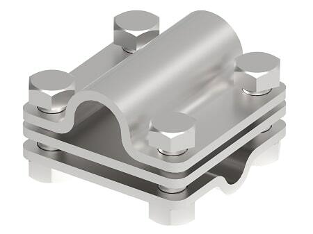 Zdjęcie produktu Złącze krzyżowe d8-10/b40/D16 4 śrubowe 55x55 Inox V4A