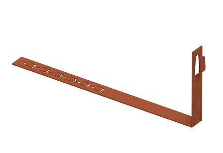 Zdjęcie produktu Uchwyt do drutu ściskany z zaczepem pod dachówke L-330 prosty lakierowany RAL8004